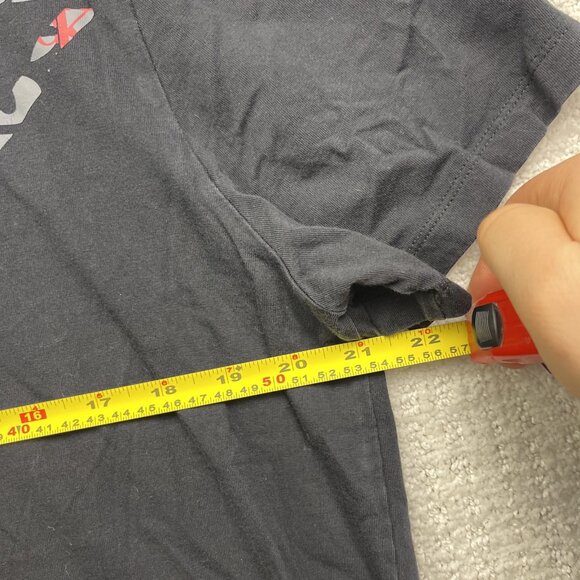 Y2K Calvin Klein T-Shirt Mens L Black Abstract CK Logo Graphic Grey / Red - Picture 7 of 14